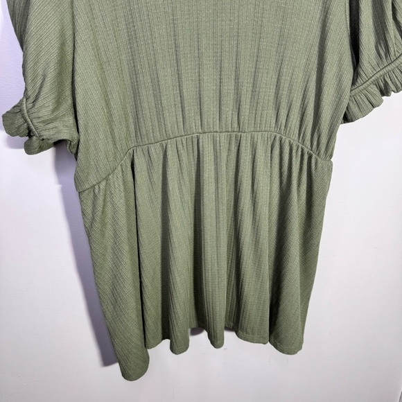 Torrid Olive Green Ribbed Surplice Peplum Top Size 4x Babydoll Top - Picture 8 of 12